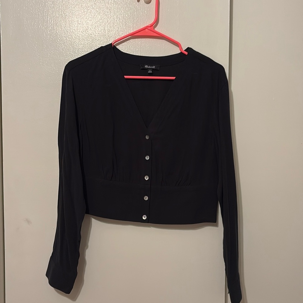NWOT Madewell black button up shirt sz S